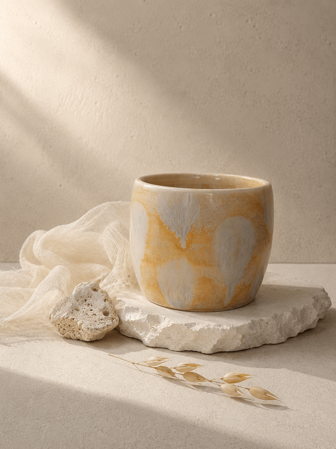 Orange Glaze Ceramic Cup