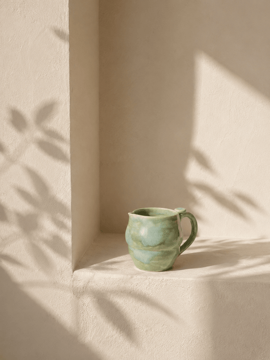Handmade Sage Green Ceramic Creamer Pitcher