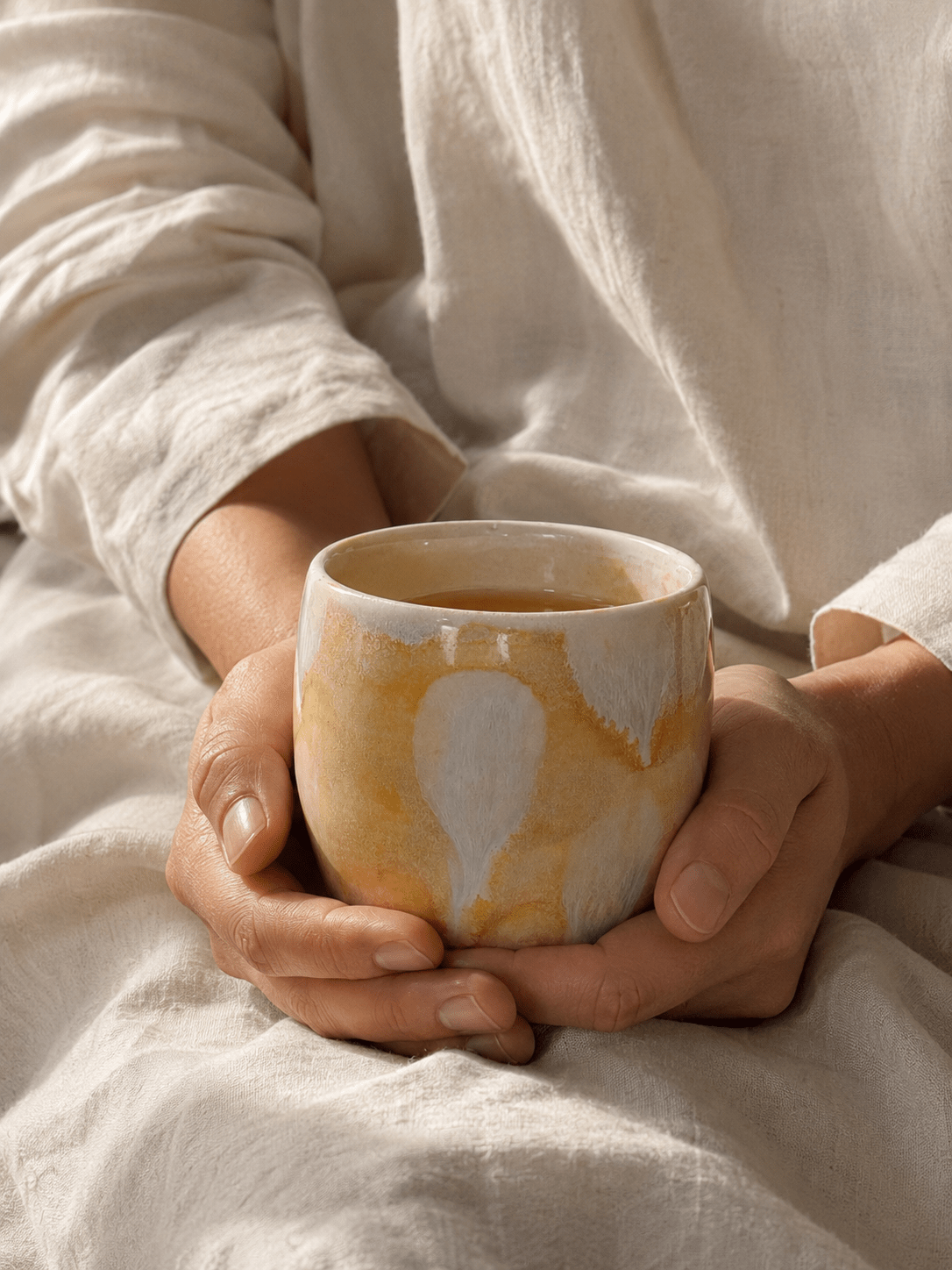 Orange Glaze Ceramic Cup