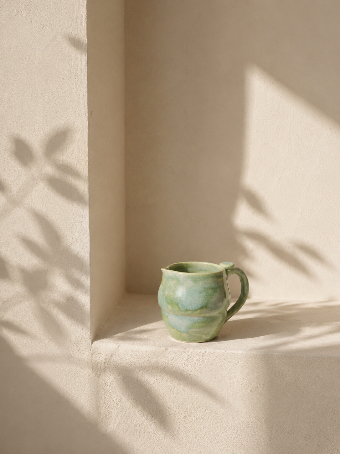 Handmade Sage Green Ceramic Creamer Pitcher