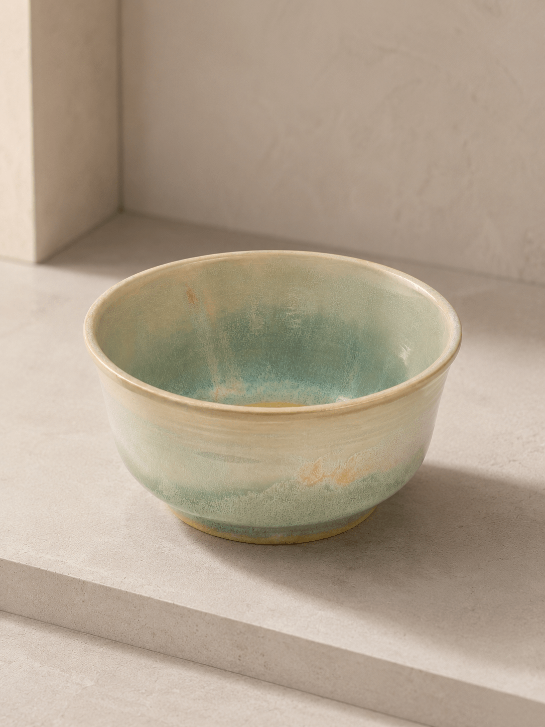 Handmade Matcha Bowl – Soft Blue & Sand Glaze | Ceramic Tea Ritual Bowl