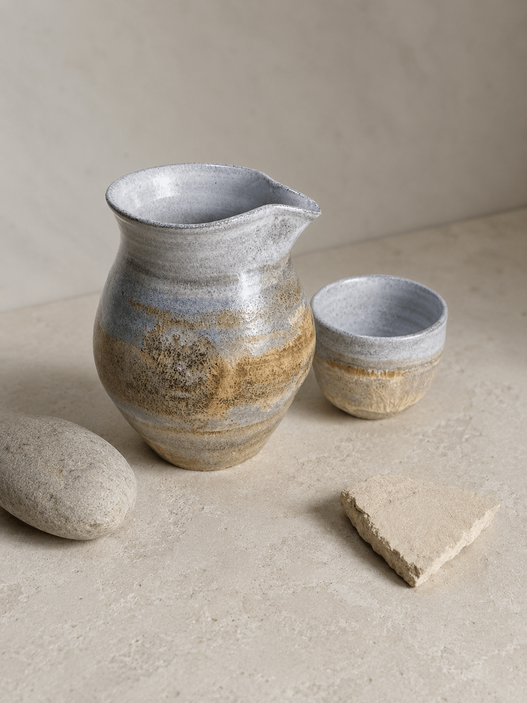 Handmade Ceramic Fairness Pitcher & Tea Cup Set – Gongfu Tea Gift