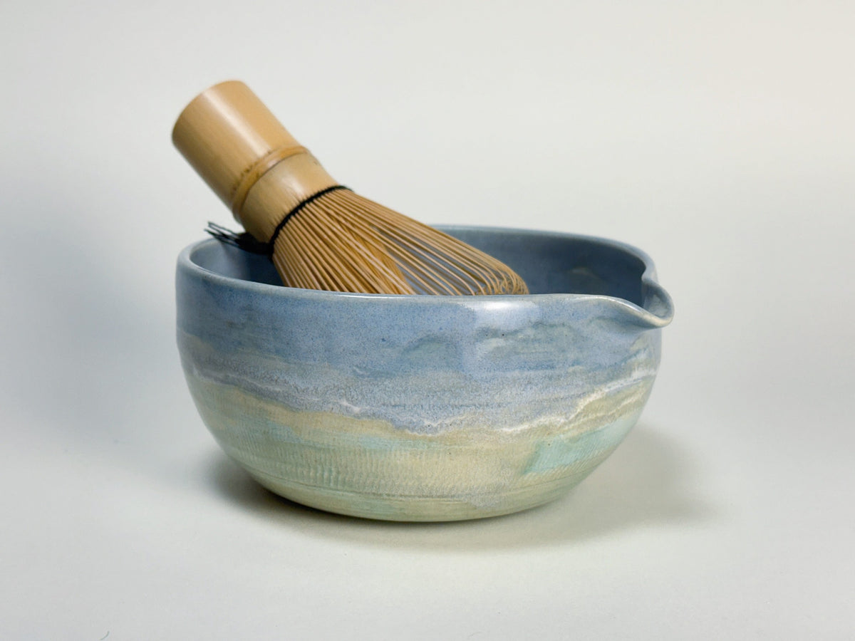 Handmade Coastal Glaze Matcha Bowl – Ceramic Tea Ritual Bowl